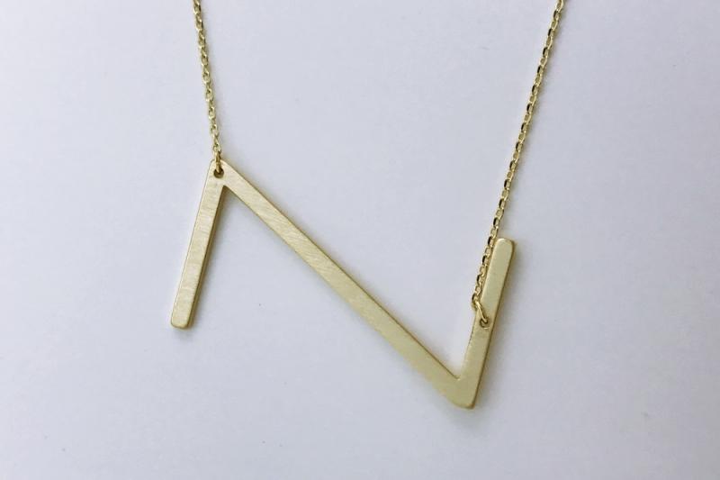 [Ozel] Girlfriend Gift Matte Brass Necklace