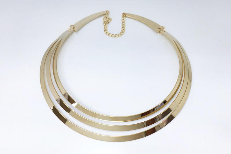 [Ozel] Casual Mood Glossy Brass Choker Necklace