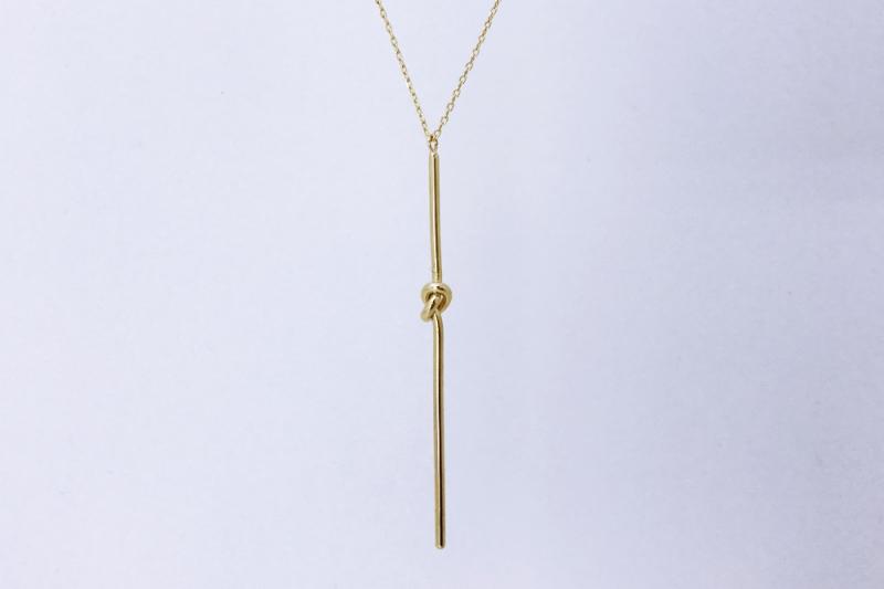 [Ozel] Daily Point Glossy Brass Necklace