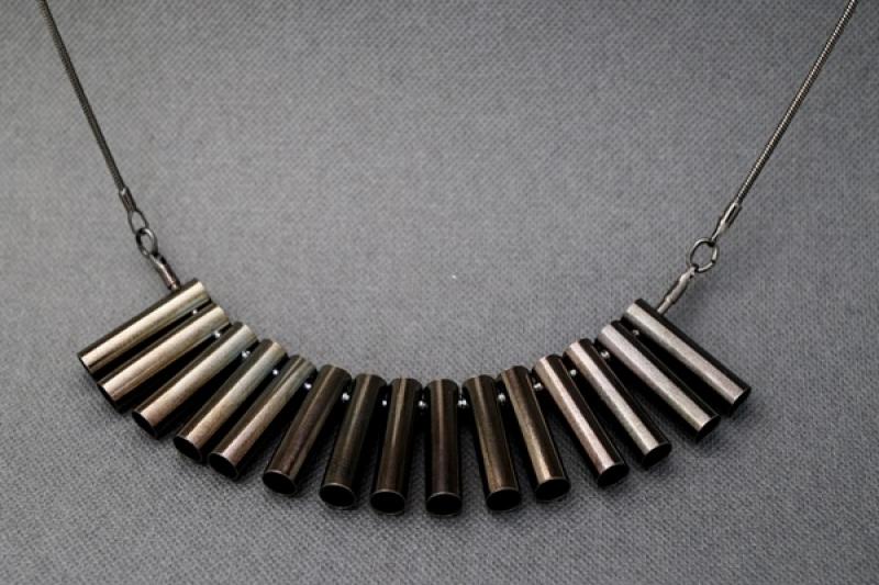 [Ozel] Chic Point Glossy Brass Necklace