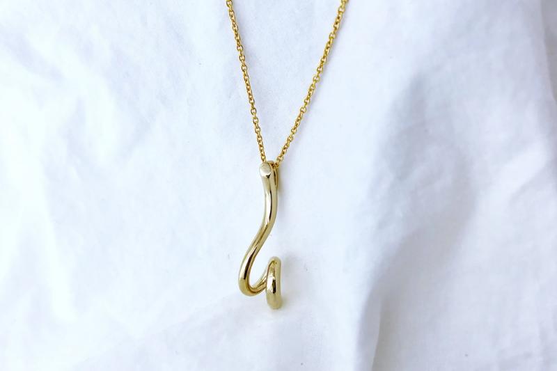 [Ozel] Delicate Fit Glossy Brass Zinc Alloy Necklace