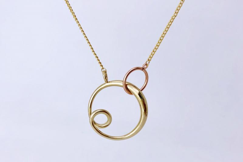 [Ozel] Casual Mood Glossy Brass Zinc Alloy Necklace
