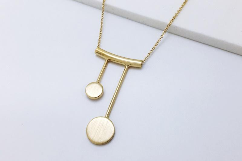 [Ozel] Casual Mood Matte Glossy Brass Necklace