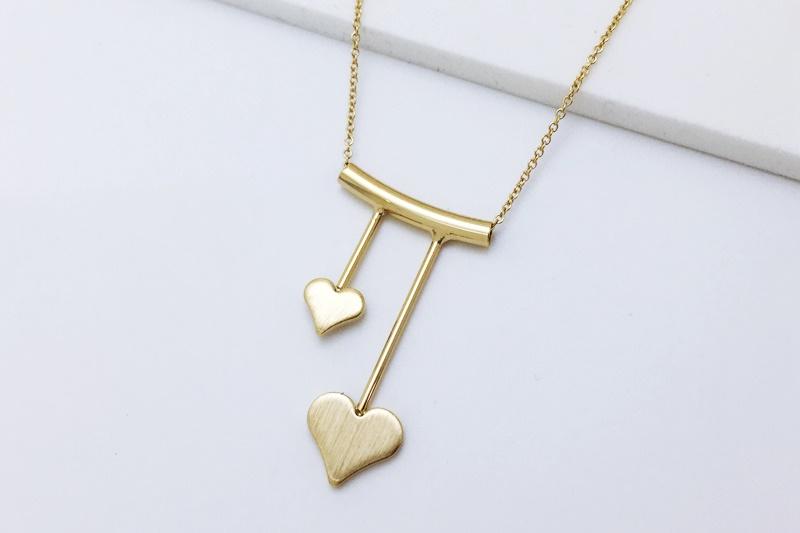 [Ozel] Girlfriend Gift Matte Glossy Brass Necklace