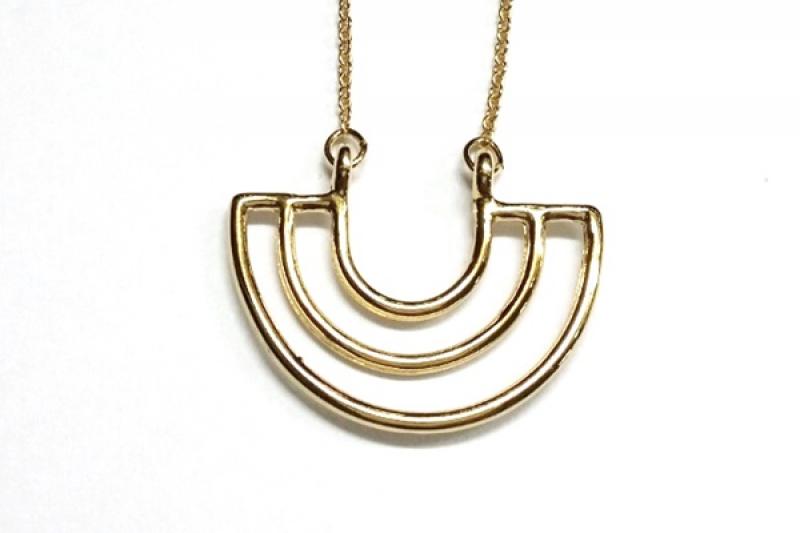 [Ozel] Simple Minimal Glossy Brass Zinc Alloy Necklace