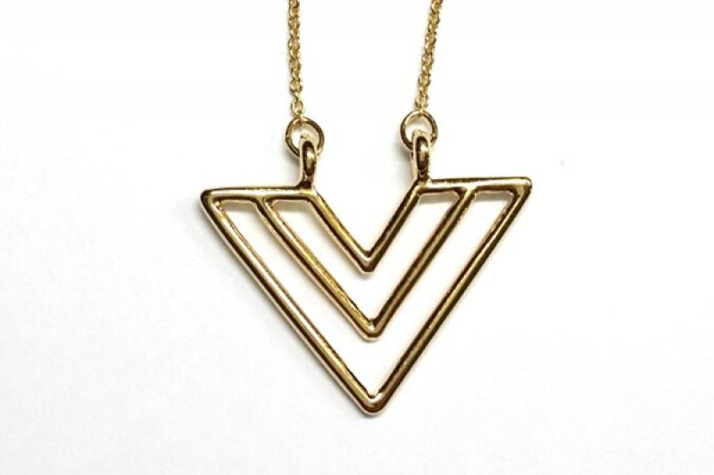 [Ozel] Chic Point Glossy Brass Zinc Alloy Necklace