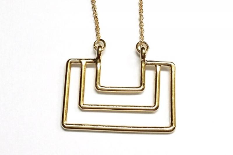 [Ozel] Modern Classic Glossy Brass Zinc Alloy Necklace