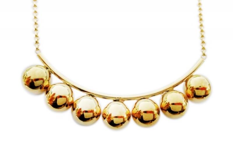 [Ozel] Delicate Fit Glossy Brass Necklace