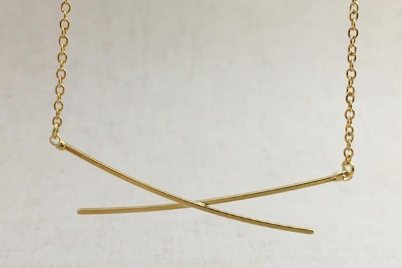 [Ozel] Modern Classic Glossy Brass Necklace