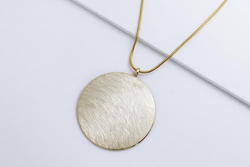 [Ozel] Vintage Vibe Asymmetrical Curve Brass Necklace