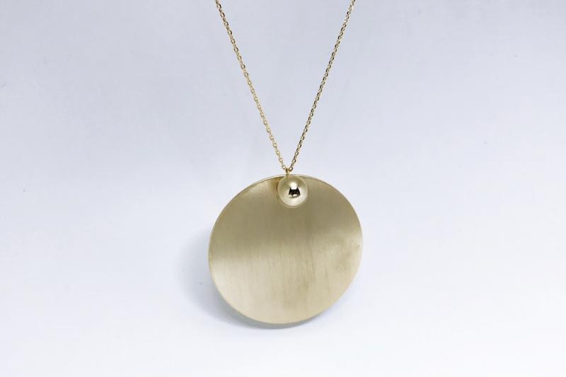 [Ozel] Chic Point Matte Brass Necklace