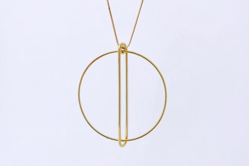 [Ozel] Delicate Fit Glossy Brass Necklace