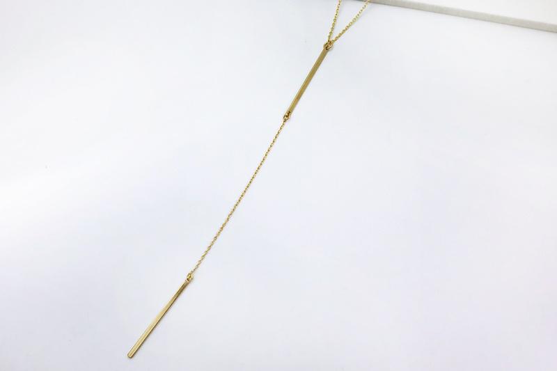 [Ozel] Casual Mood Glossy Brass Necklace