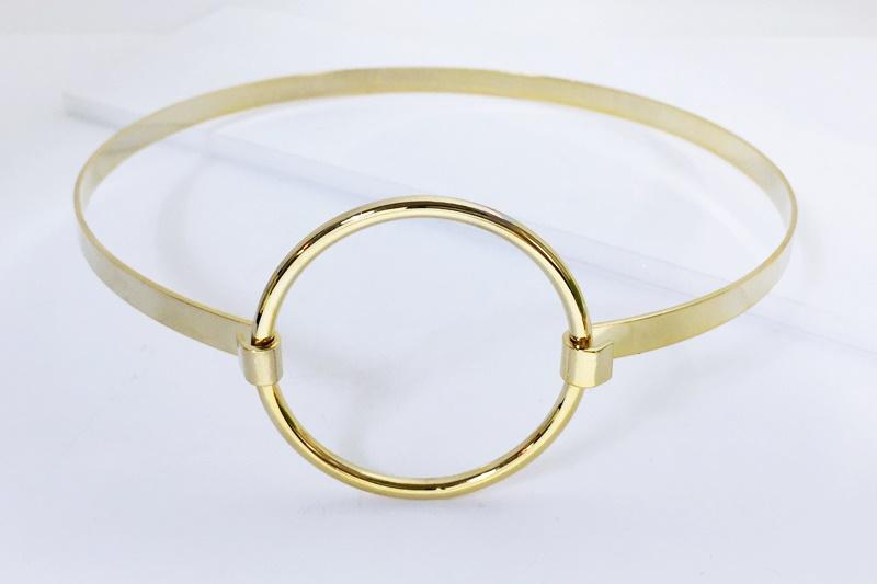 [Ozel] Chic Point Glossy Brass Choker Necklace