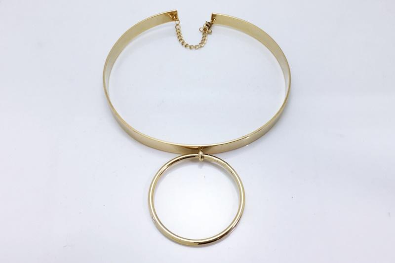[Ozel] Delicate Fit Glossy Brass Choker Necklace