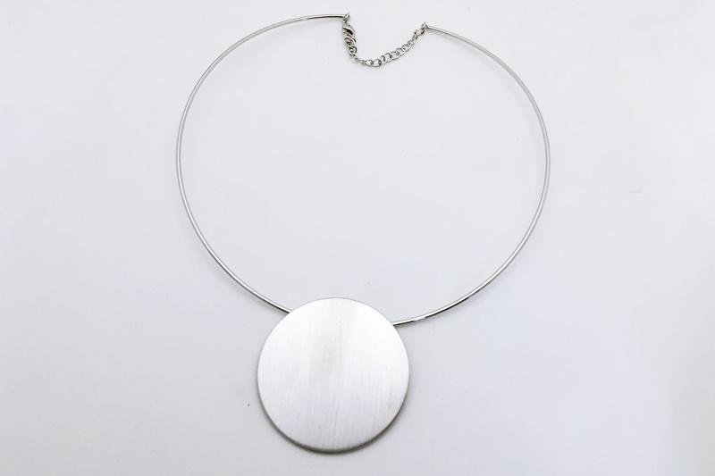 [Ozel] Simple Minimal Matte Glossy Brass Choker Necklace