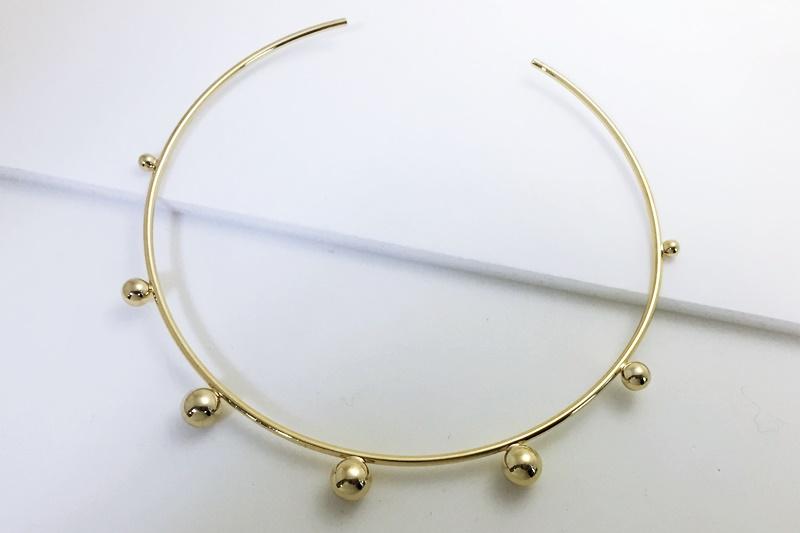 [Ozel] Luxurious Glossy Brass Choker Necklace