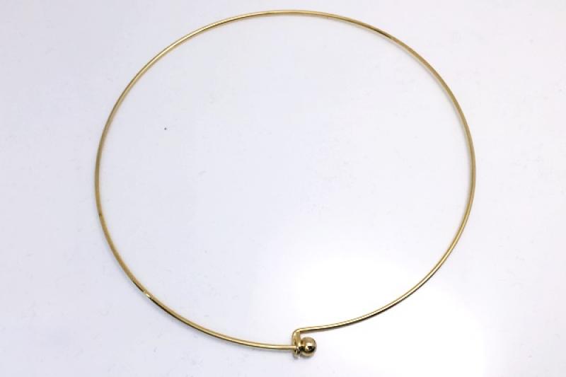 [Ozel] Casual Mood Glossy Brass Choker Necklace