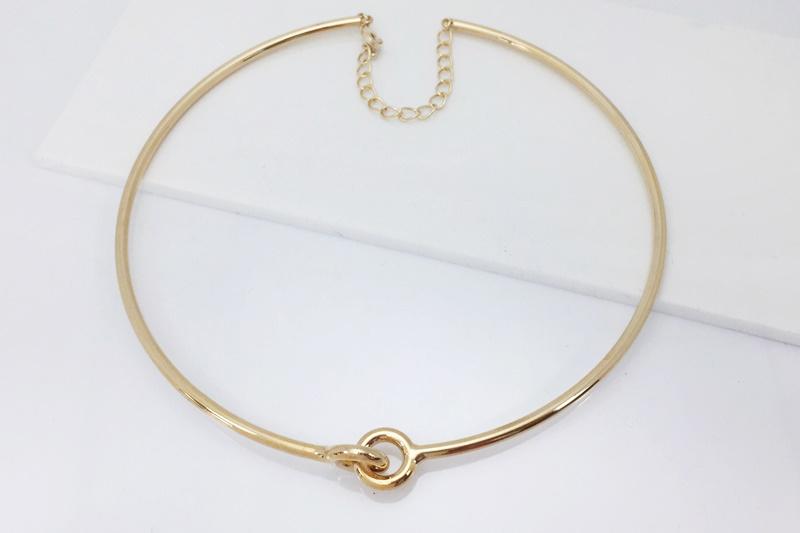 [Ozel] Wedding Guest Look Glossy Brass Choker Necklace