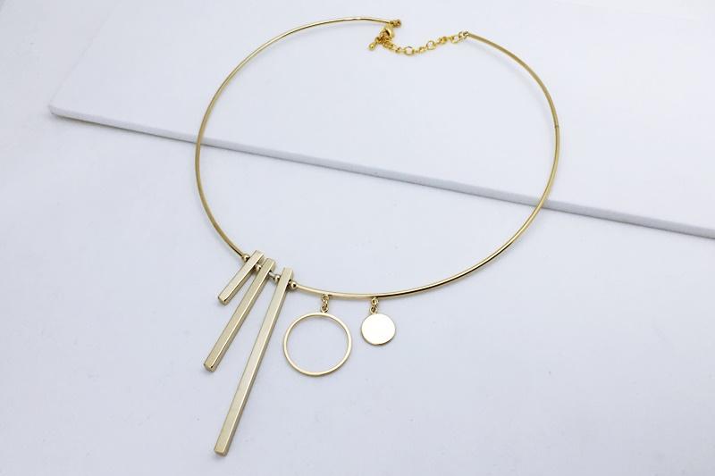 [Ozel] Elegant Glossy Brass Choker Necklace