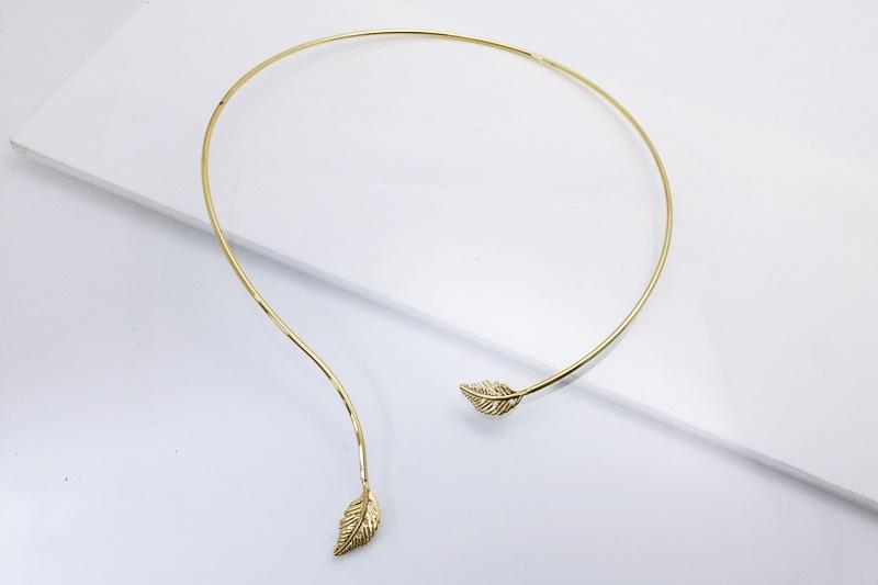 [Ozel] Modern Classic Glossy Brass Choker Necklace
