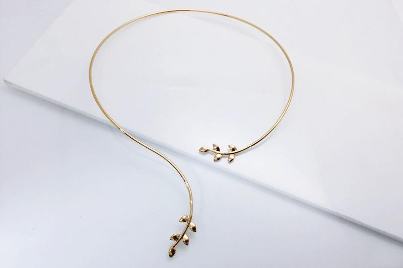 [Ozel] Girlfriend Gift Glossy Brass Choker Necklace
