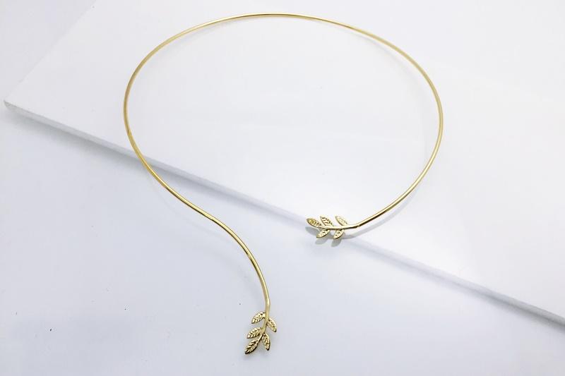 [Ozel] Trendy Glossy Brass Choker Necklace
