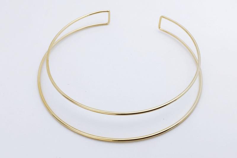 [Ozel] Modern Classic Glossy Brass Choker Necklace