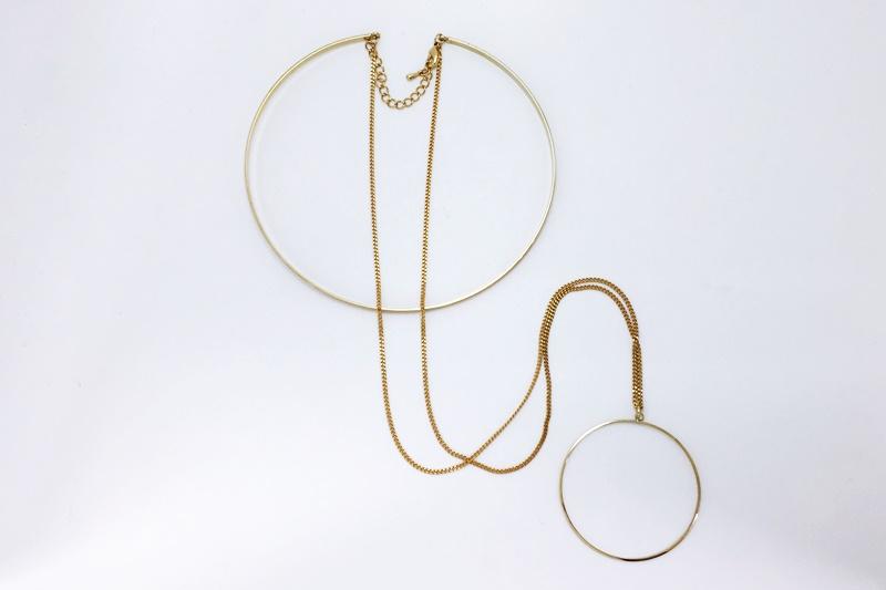 [Ozel] Layered glossy brass choker necklace