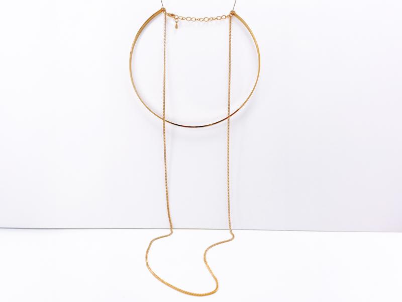 brass necklace [Ozel] Trendy glossy