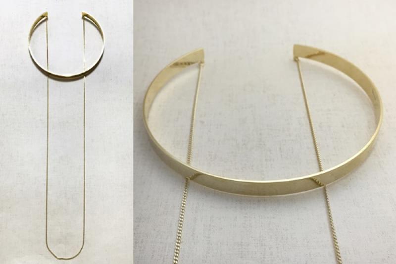 brass choker necklace