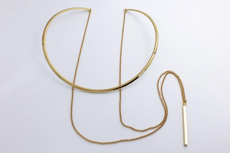 [Ozel] Casual mood glossy brass choker necklace [Ozel] Modern classic necklace