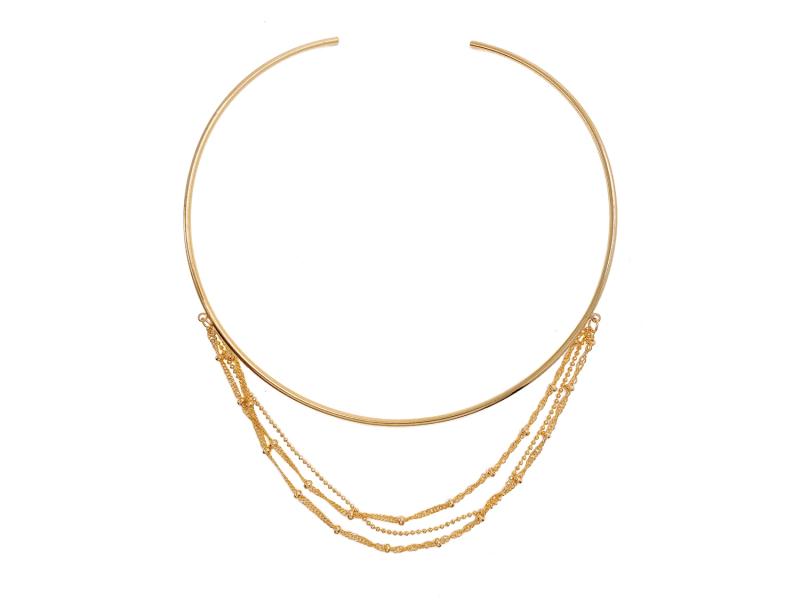 [Ozel] Feminine glossy Brass Choker Necklace