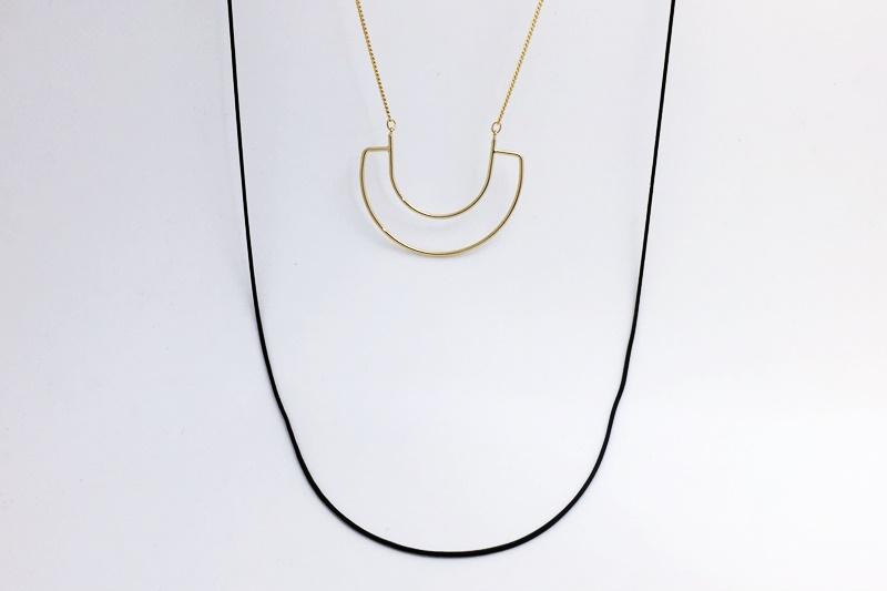 [Ozel] Daily Statement Glossy Brass Necklace