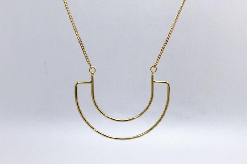 [Ozel] Daily Statement Glossy Brass Necklace