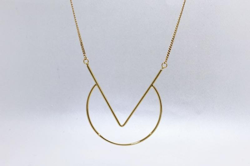 [Ozel] Daily Statement Glossy Brass Necklace