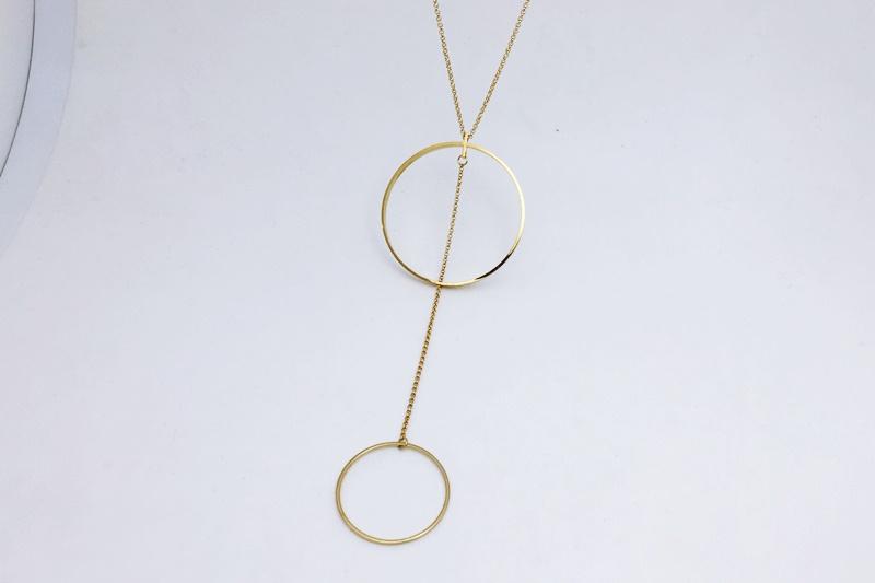 [Ozel] Statement Look Glossy Brass Necklace