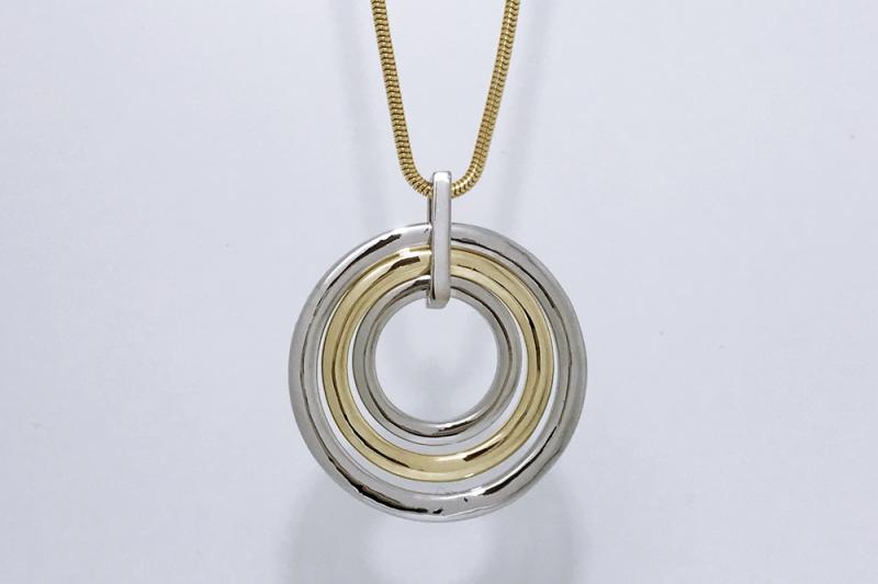 [Ozel] Statement Look Glossy Brass Zinc Alloy Necklace