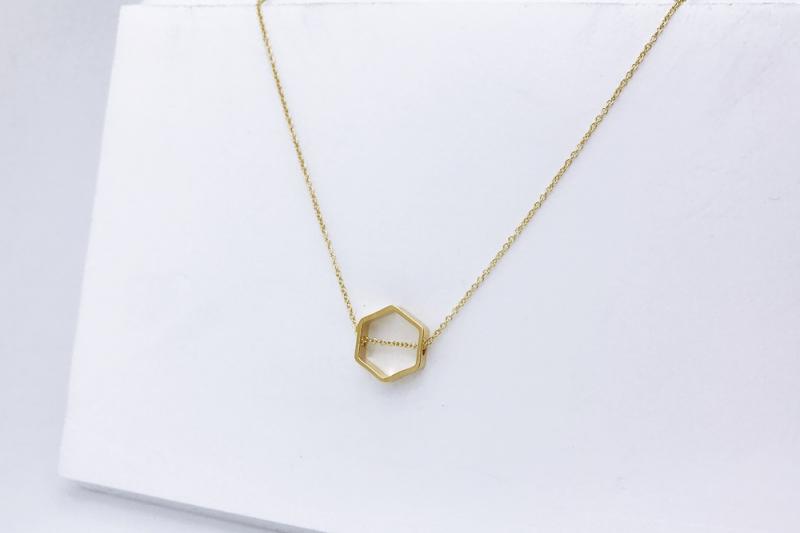 [Ozel] Modern Classic Glossy Brass Necklace