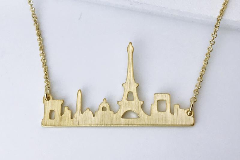 [Ozel] Chic Point Matte Brass Necklace