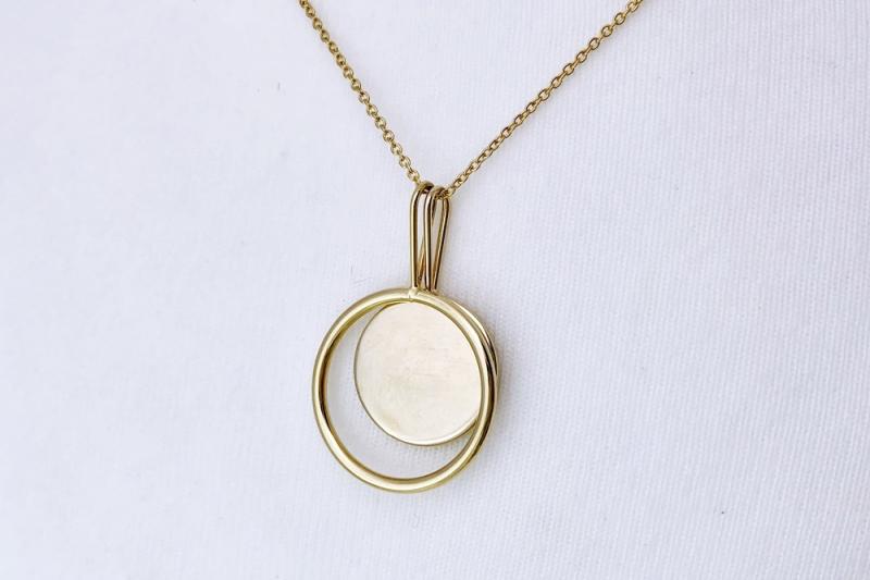 [Ozel] Vintage Vibe Matte & Glossy Brass Necklace