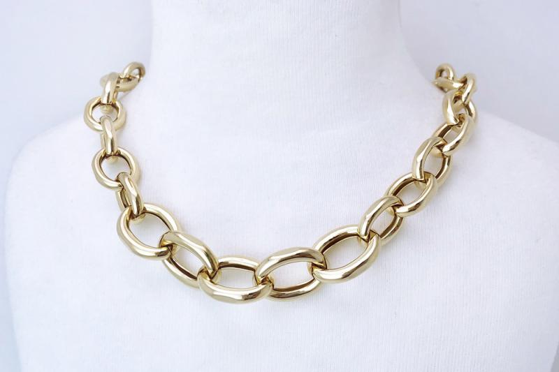 Layered Glossy Brass Necklace [Ozel]