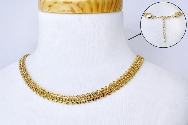 [Ozel] Glossy Brass Necklace for Wedding Guest Look
