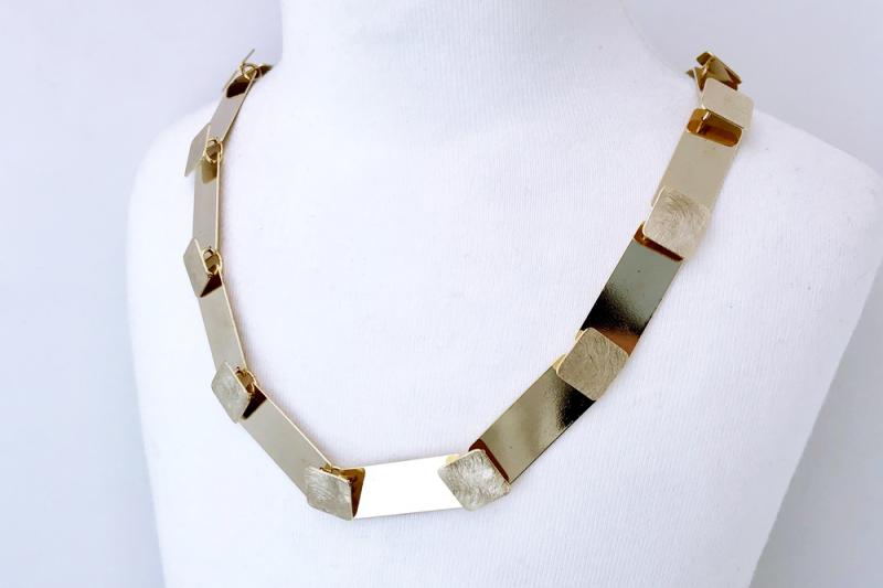 [Ozel] Simple minimal Asymmetrical Curve Necklace