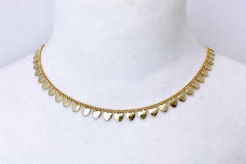 [Ozel] Subtle Charm Glossy Brass Necklace
