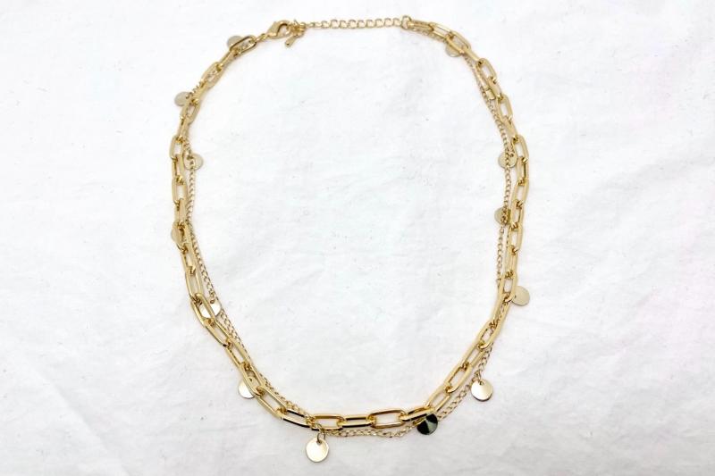 [Ozel] Modern Classic Glossy Chain Brass Surgical Steel Necklace