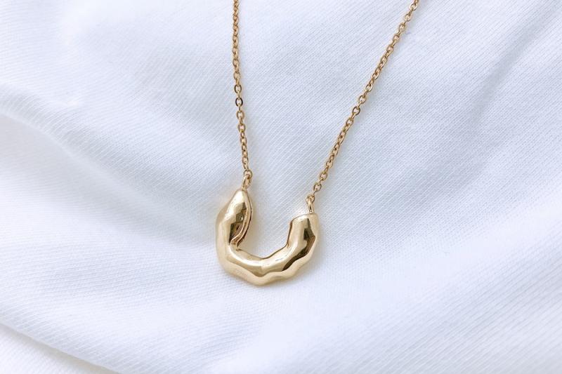 [Ozel] Modern Classic Glossy Brass Necklace