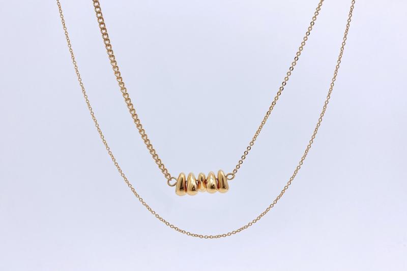 [Ozel] Delicate Fit Glossy Brass Necklace