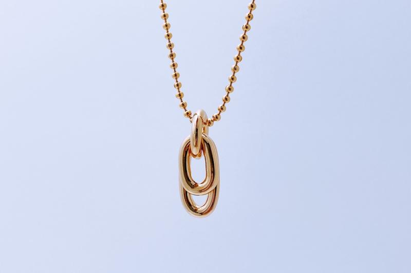[Ozel] Wedding Guest Look Glossy Chain Brass Zinc Alloy Necklace