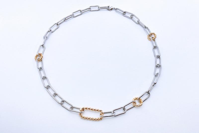 [Ozel] Delicate Fit Glossy Brass Necklace